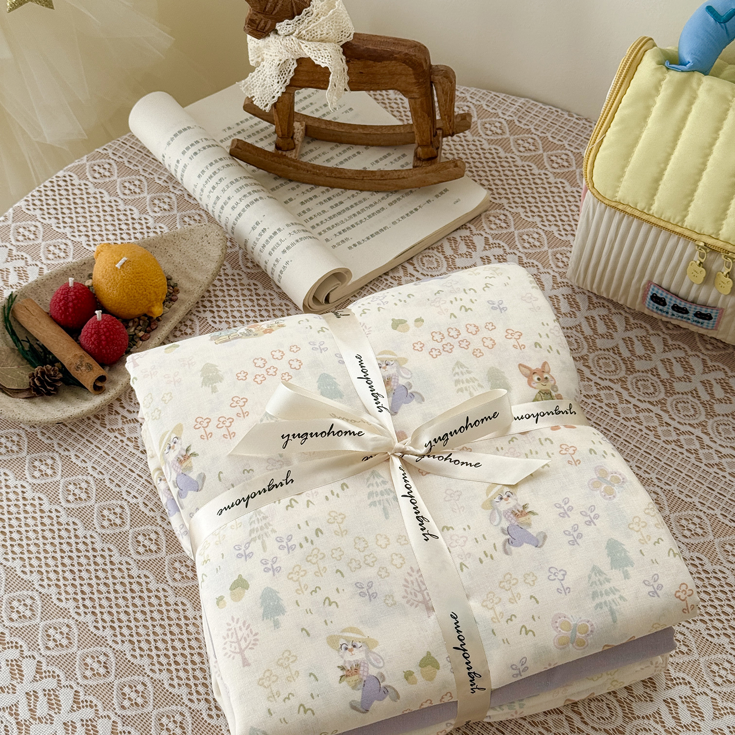 2026新款全棉双层纱四件套 闪电的朋友