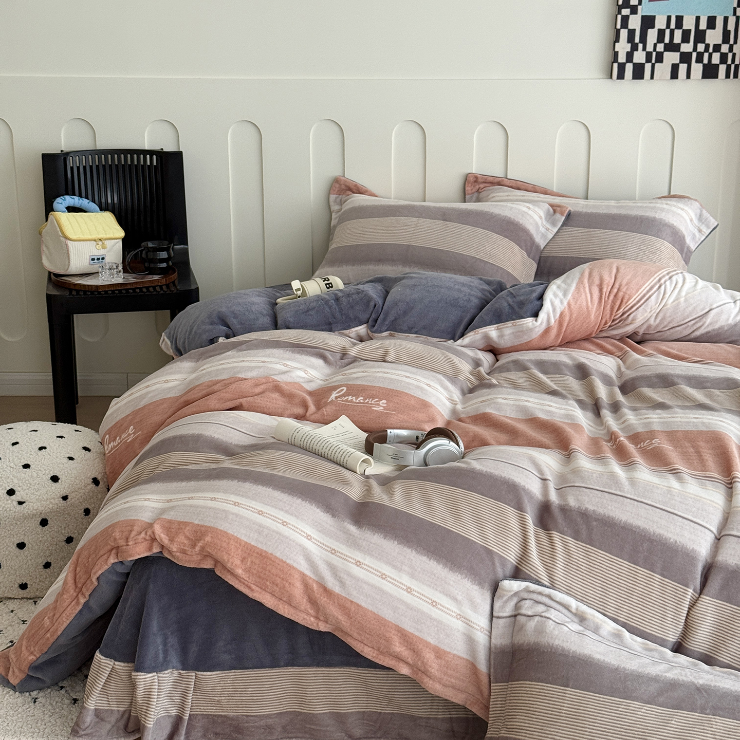 2025新款牛奶绒印花四件套 英俊之旅-橙