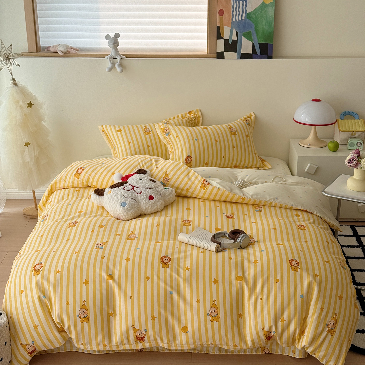 2026新款全棉13370四件套（3） 条纹萌星