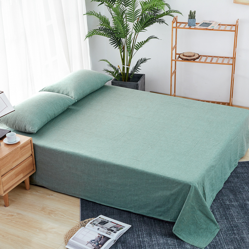 2019新款色织水洗棉基础款纯色系列-单床单 160cmx230cm 清新绿