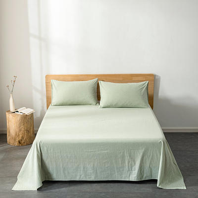 2022新款A类色织全棉水洗棉单品类床单款（新增花型8色） 245*250cm床单 果绿