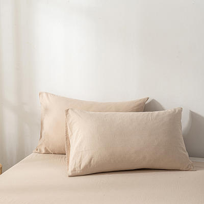 2022新款A类色织全棉水洗棉单品类枕套（新增花型8色） 48*74cm枕套/只 米驼