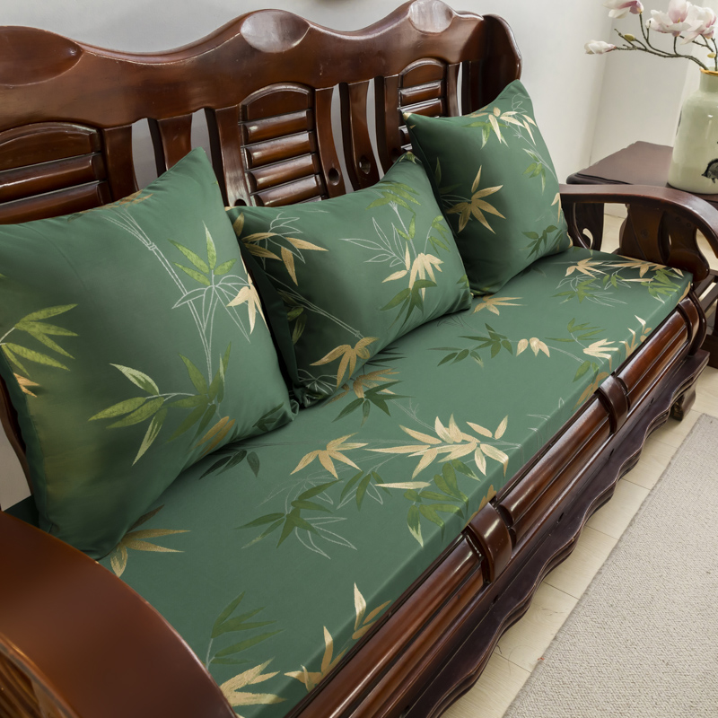 2022新款高精密提花中式实木沙发垫老式木沙发垫子（场景二） 50*50cm 竹林间