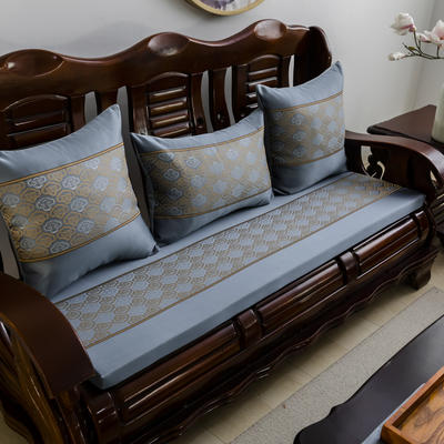 2022新款高精密提花中式实木沙发垫老式木沙发垫子（场景二） 50*50cm 聚宝蓝