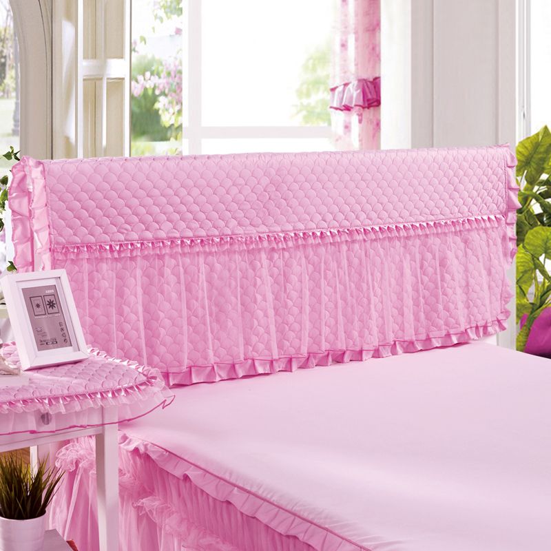 床头罩-纯色夹棉 180宽，50高 如梦粉色-床头罩