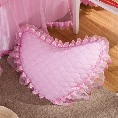 心型抱枕-纯色夹棉 35*40cm（含芯） 如梦粉色