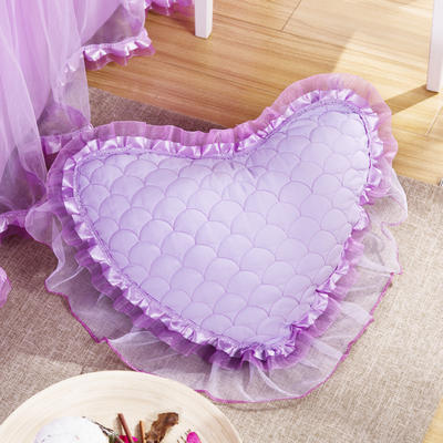 心型抱枕-纯色夹棉 35*40cm（含芯） 如梦紫色