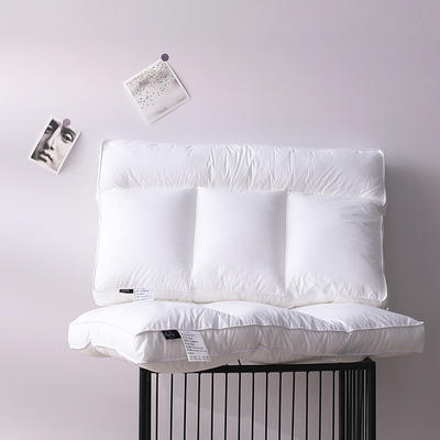 日式全棉分区定位枕 枕芯枕头 人体工程学分区定位怡梦枕 48×74cm 白色/只