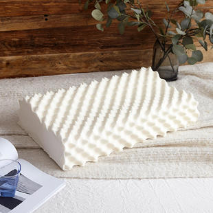 2021新款泰国天然乳胶枕头枕芯平滑曲线狼牙按摩颗粒带内外枕套A品 狼牙枕（40_60厘米含内外套）高10-12公分
