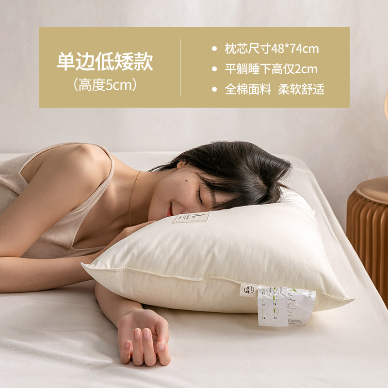 2022新款A+全棉抗菌枕系列枕头枕芯 900g A+单边低矮款 48*74cm 单只装