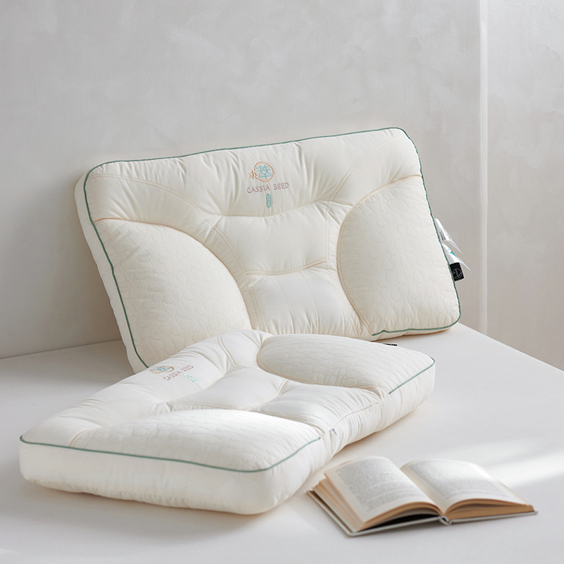 2024新款天然草本决明子枕 原棉决明子刺绣成人护颈分区枕头 A+决萃臻品枕芯【单只】