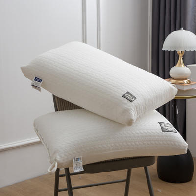 2022新款麻花辫针织热熔枕中高枕 枕头枕芯 麻花针织麦穗枕白色--中枕