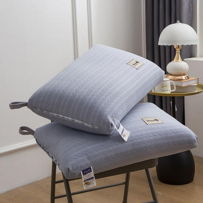 2022新款麻花辫针织热熔枕中高枕 枕头枕芯 麻花针织麦穗枕灰色--低枕