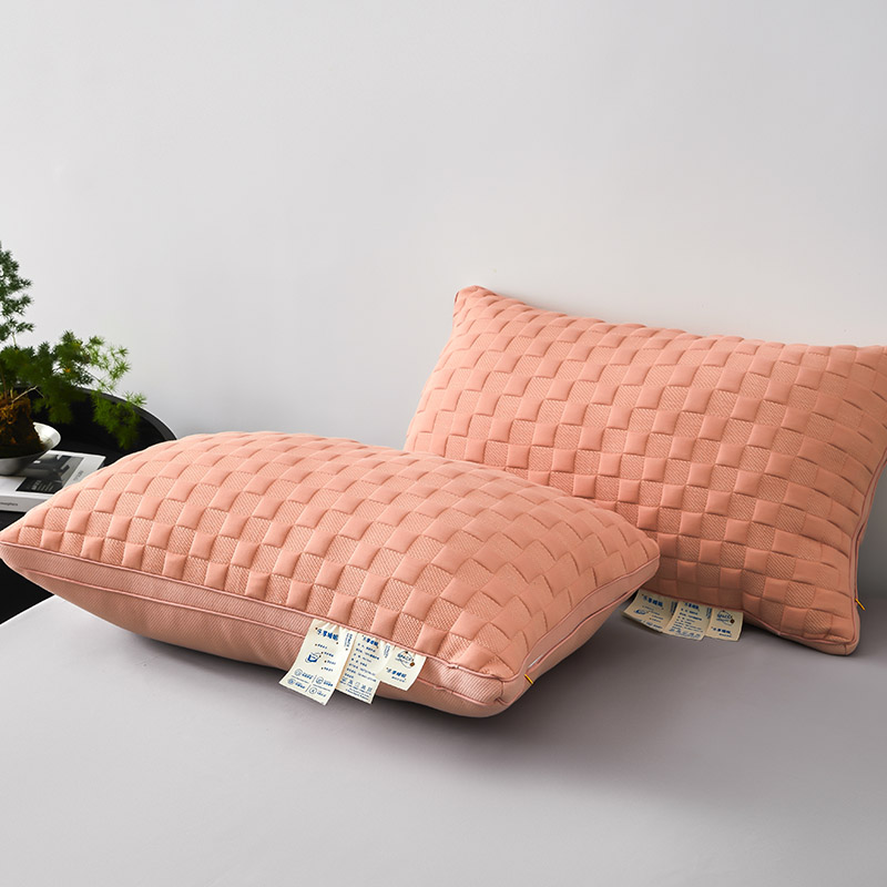 2024新款A类云朵针织棉枕芯枕头枕芯 48*74cm/对 吨吨面包枕-粉色