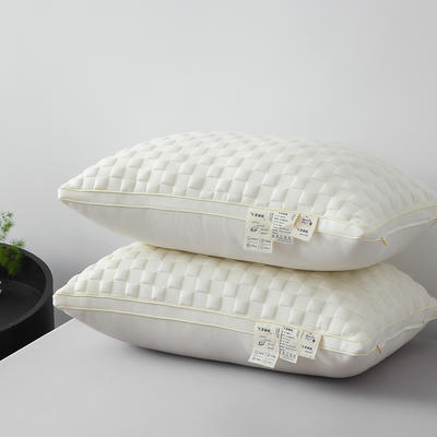 2024新款A类云朵针织棉枕芯枕头枕芯 48*74cm/对 吨吨面包枕-白色