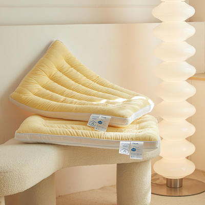 2024新款专为低枕人群设计 A类云柔绒感枕芯 枕头枕芯 48*74cm/只 3D云柔绒感低枕-嫩黄色成人款