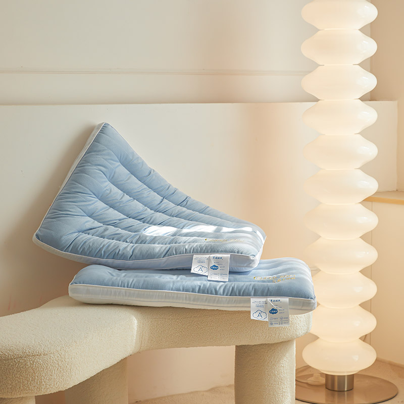 2024新款专为低枕人群设计 A类云柔绒感枕芯 枕头枕芯 48*74cm/只 3D云柔绒感低枕-清新蓝成人