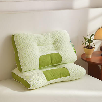 2024新款3D竹炭纤维抑菌安睡枕枕头枕芯 竹炭纤维按摩低枕 48*74cm 一对装