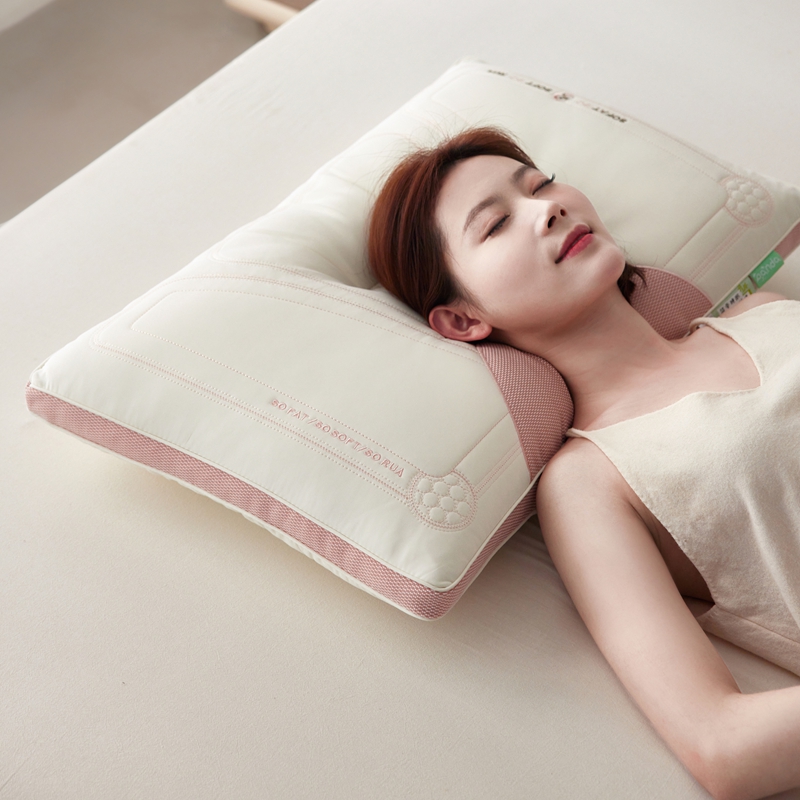 2024新款熊猫呼呼乳胶舒适枕头枕芯 48*74cm/只 粉色