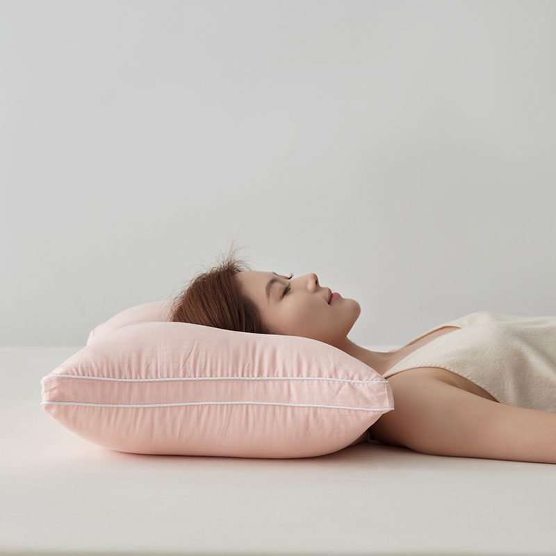 2024新款纤丝羽绒枕 枕头枕芯 48*74cm 纤丝羽绒枕-粉色低枕【单只】