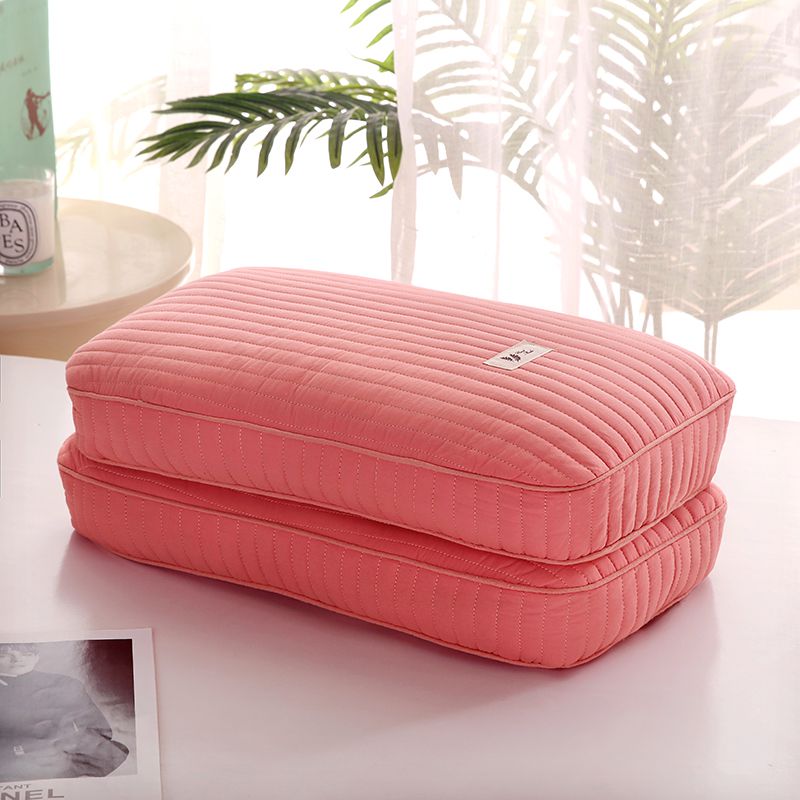 2024新款韩式全棉砂洗荞麦枕 枕头枕芯 25*48cm 粉色【单只】