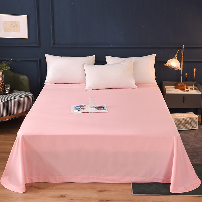 2021新款-13374经典工艺款纯色单品床单 160*240cm（直角） 粉色