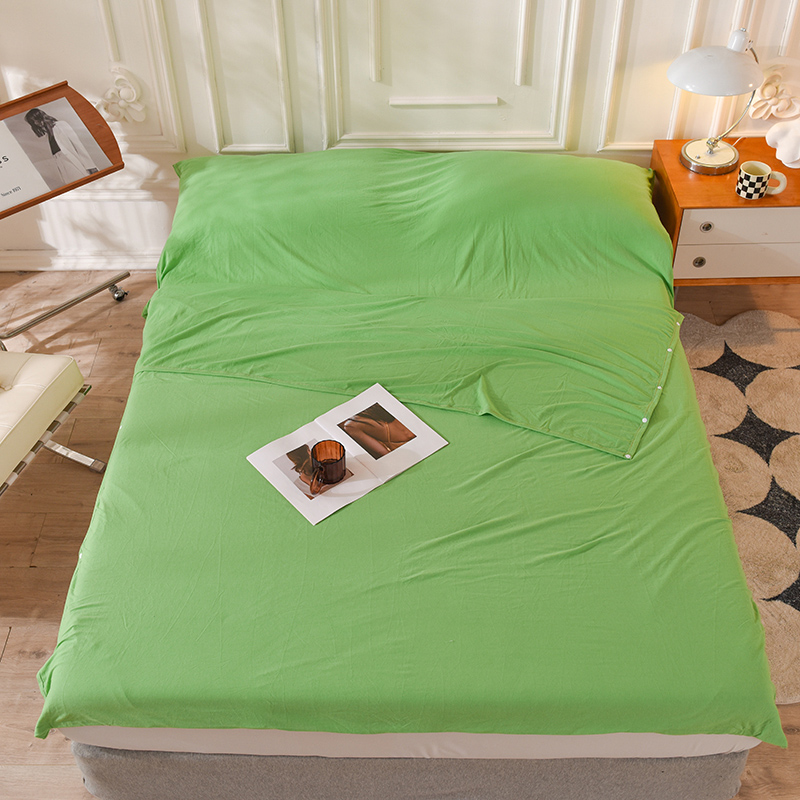 2023新款针织棉纯色旅行酒店睡袋 果绿80*210cm