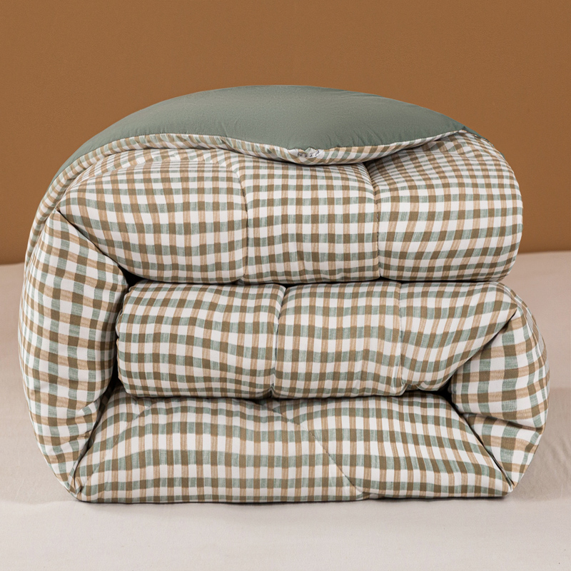 2025新款无印风大豆被被子被芯 绿小格