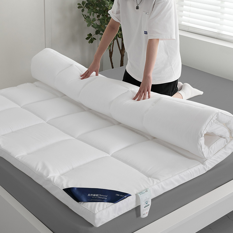 新款3D立体抗菌水洗棉床褥床垫 学生宿舍单人双人酒店风床垫床褥 120*200cm厚度6cm 白色