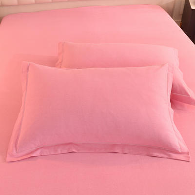 2024新款全喷气纯棉磨毛多规格系列单枕套 48*74cm枕套一对 粉色