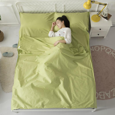 2018新款全棉纯色隔脏睡袋旅行睡袋 绿色160-220cm