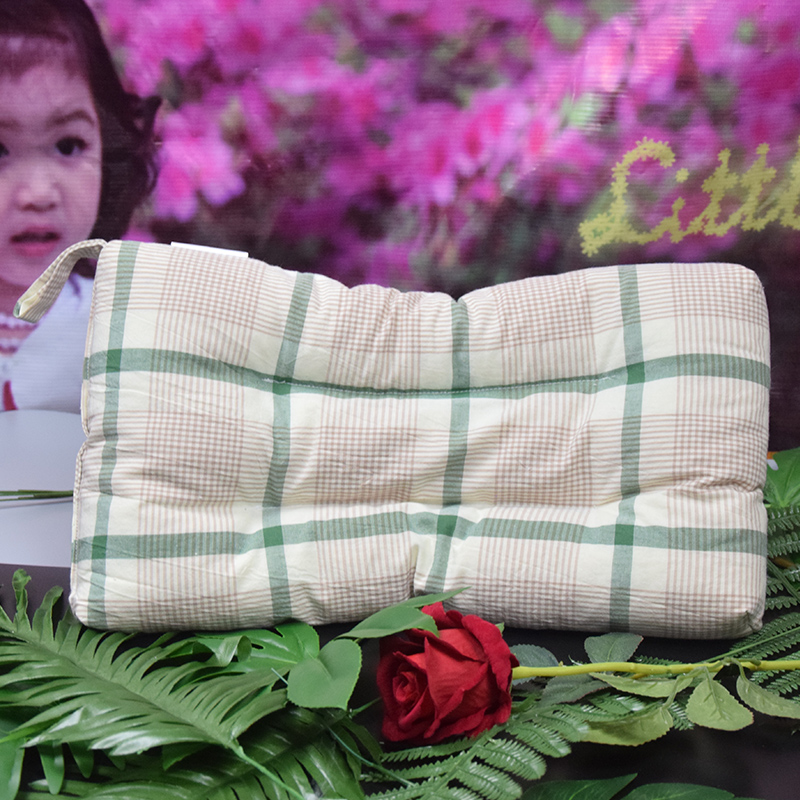 2018新款儿童碎乳胶枕(24*44cm) RTS012黄绿条纹大格/一只