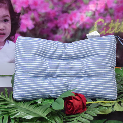 2018新款儿童碎乳胶枕(24*44cm) RTS013牛仔蓝条纹/一只