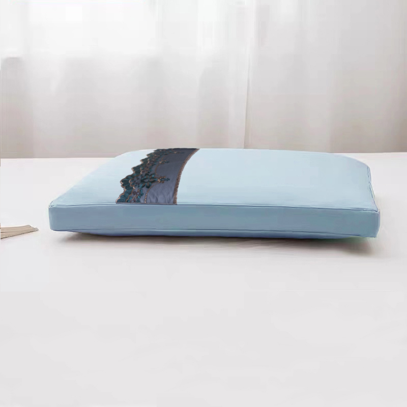 2019新款玻尿酸蚕丝枕头蕾丝款（40*60cm） 蓝色