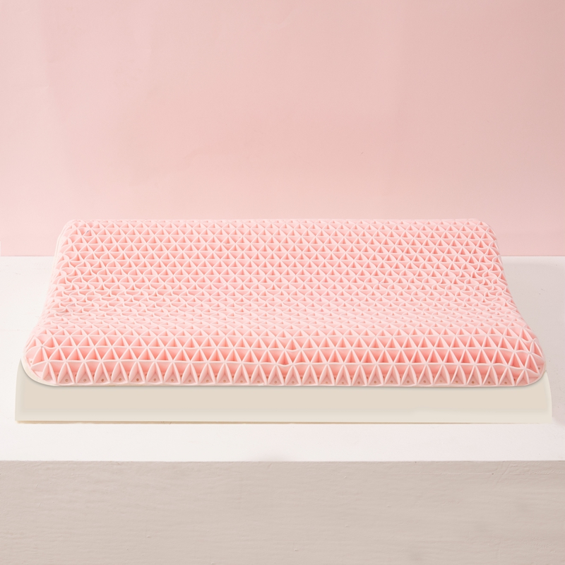 2021新款枕头枕芯TPE果胶乳胶复合凉感动态无压枕40x60cm 粉色