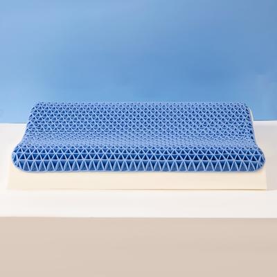 2021新款枕头枕芯TPE果胶乳胶复合凉感动态无压枕40x60cm 蓝色