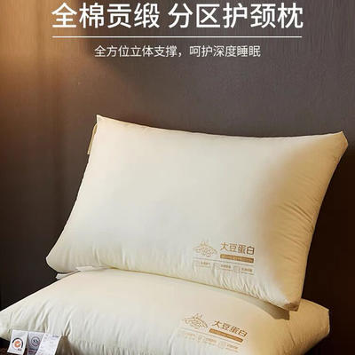 2022新款全棉大豆纤维枕头枕芯48x74cm/个 白色