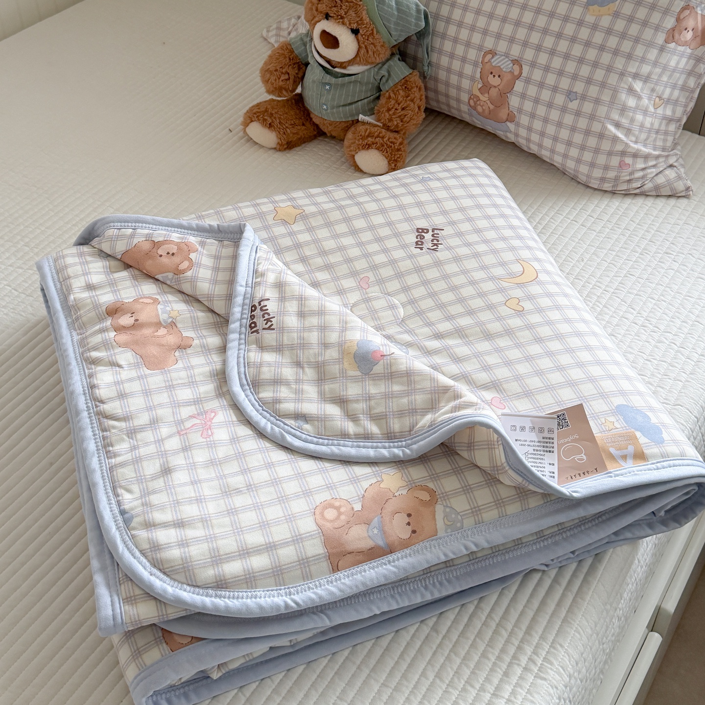 2026新款针织云柔大豆夏被夏凉被空调被 海盐小熊