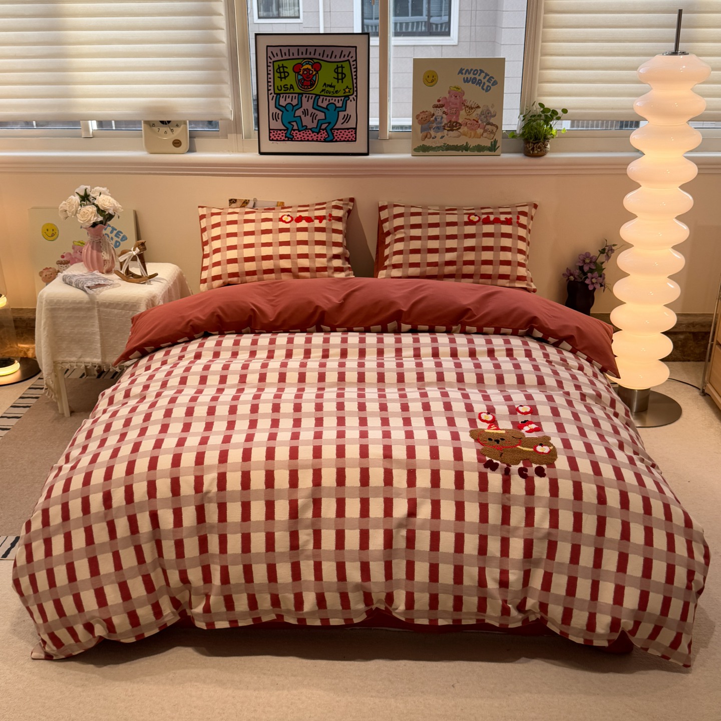 2025新款全棉磨毛原创毛巾绣系列四件套 快乐小狗