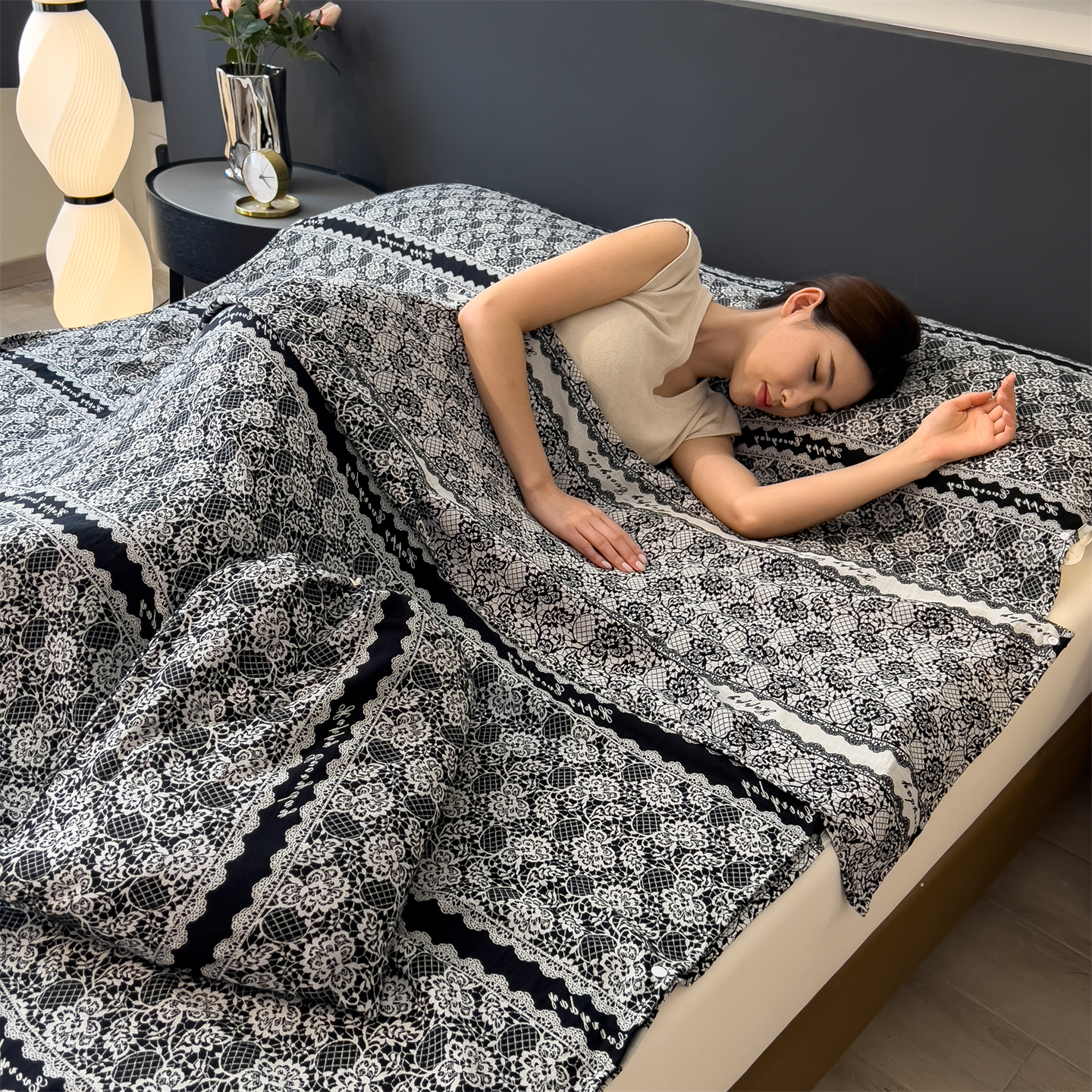 2025新品纯棉A类色织提花双层纱睡袋