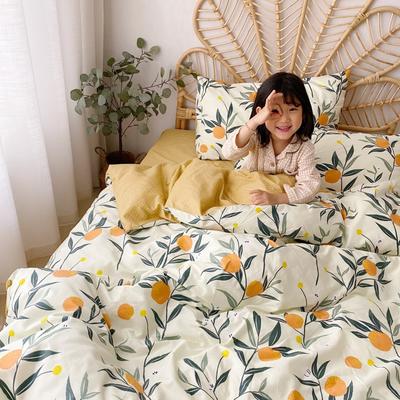 2020新款-13372全棉四件套 床单款四件套1.5m（5英尺）床 橘子熟了