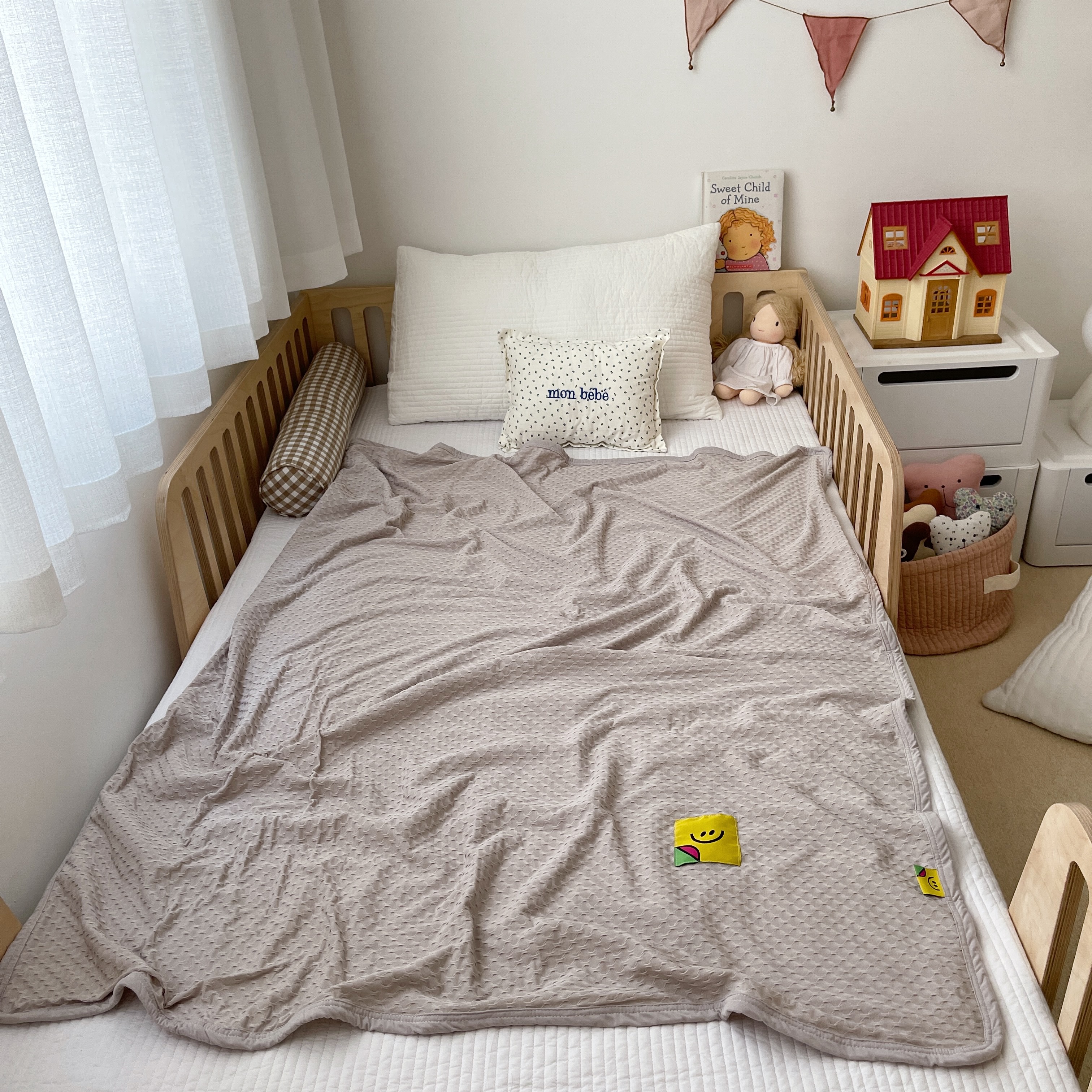 2021新款-华夫格笑脸毯儿童毯空调毯 150x200cm 黄