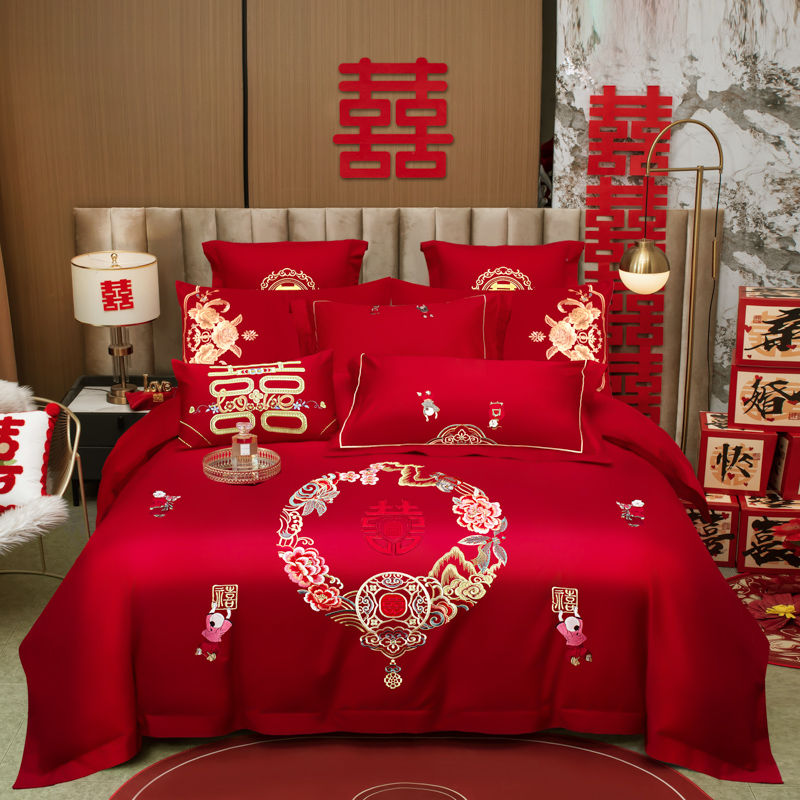 2025新款全棉13372婚庆绣花多件套系列