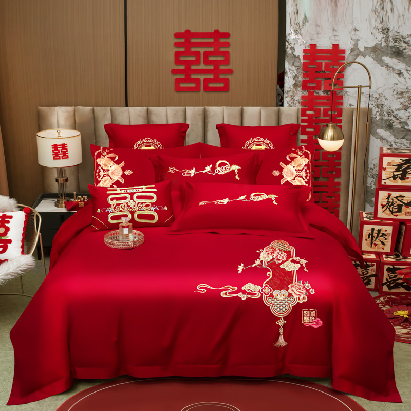 2025新款全棉13372婚庆绣花多件套系列