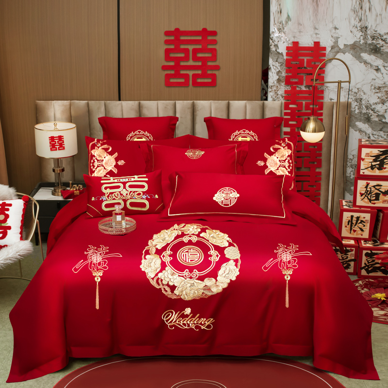 2025新款全棉13372婚庆绣花多件套系列