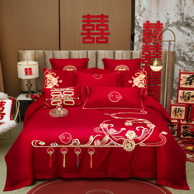 2025新款全棉13372婚庆绣花多件套系列