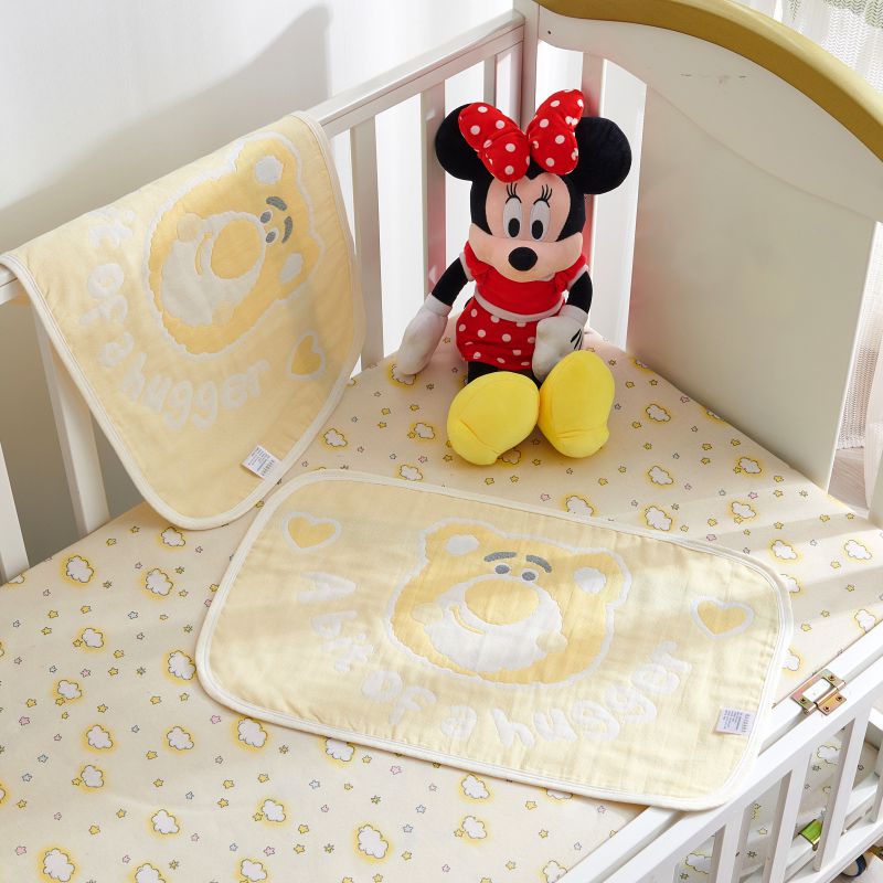 2024新款迪士尼婴童枕巾35x55cm 35*55cm/对 单只装草莓熊-浅黄