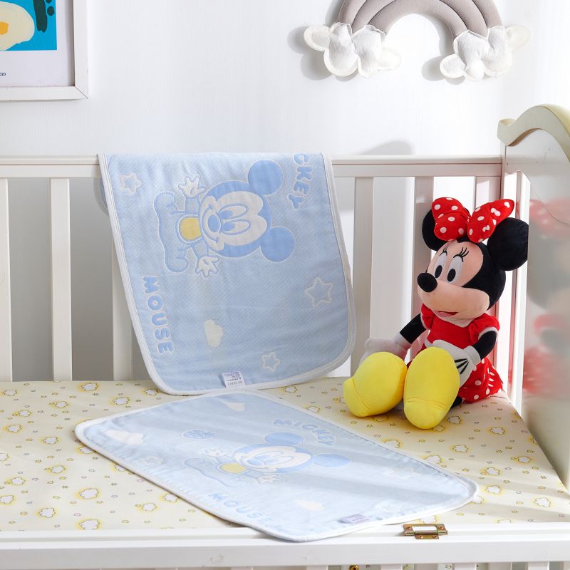 2024新款迪士尼婴童枕巾35x55cm 35*55cm/对 单只装米奇宝贝-浅蓝