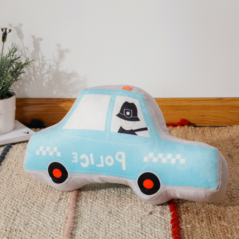 2024新款数码印花立体款卡通抱枕动植物飞机玩具小汽车儿童可爱小礼物 35x50cm（按实物为准） 立体款-轿车1