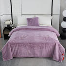 2024新款立体绣花毛毯家用毯子-法式玫瑰 200cmx230cm毛毯 紫色